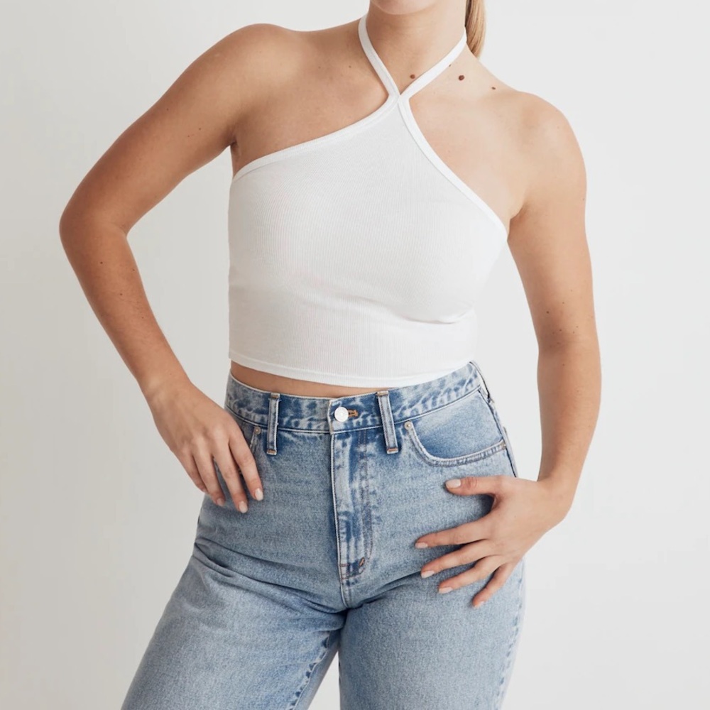 Madewell white halter tank